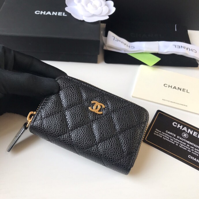  新款小拉鏈菱格零錢包