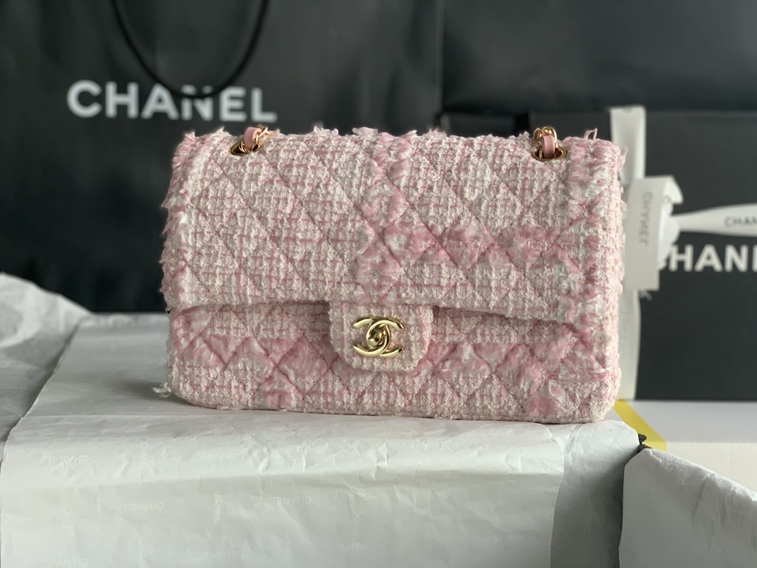 粉色軟呢毛尼大號