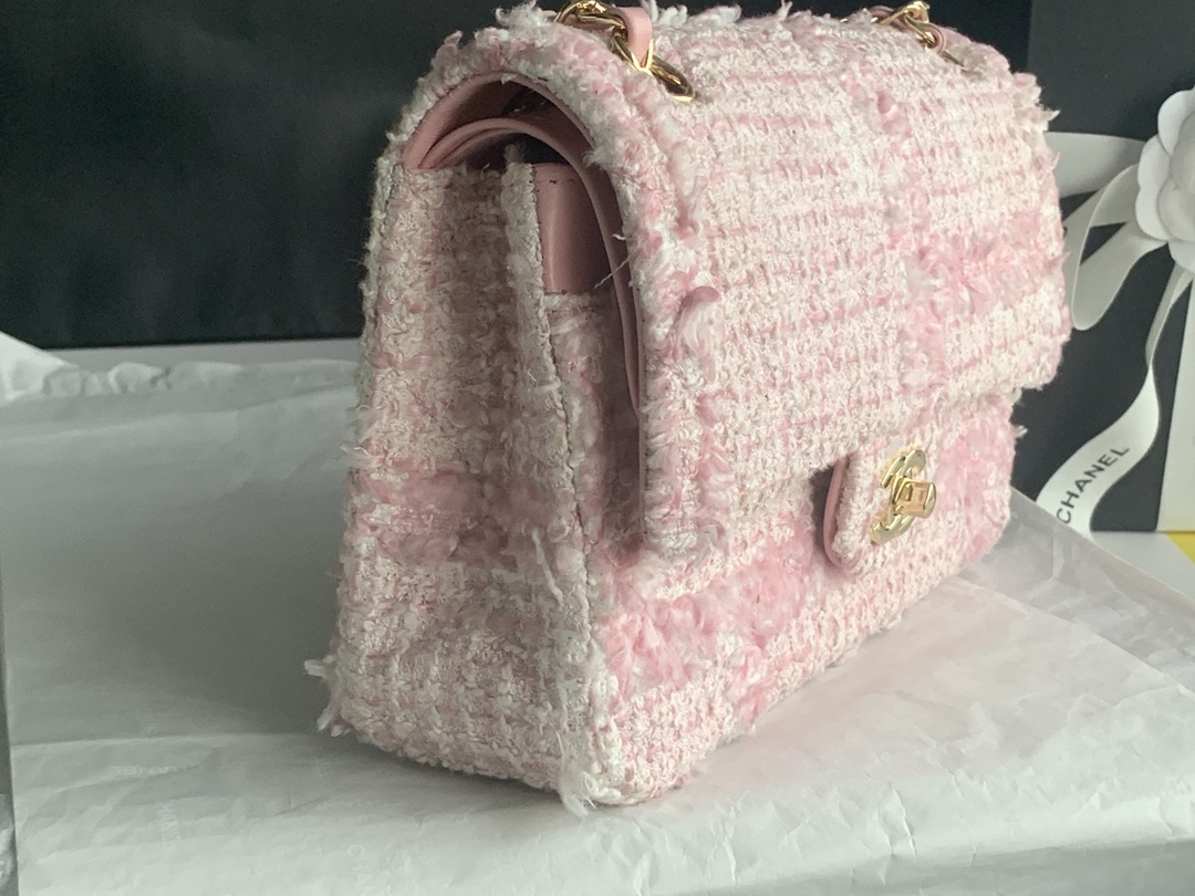 粉色軟呢毛尼大號