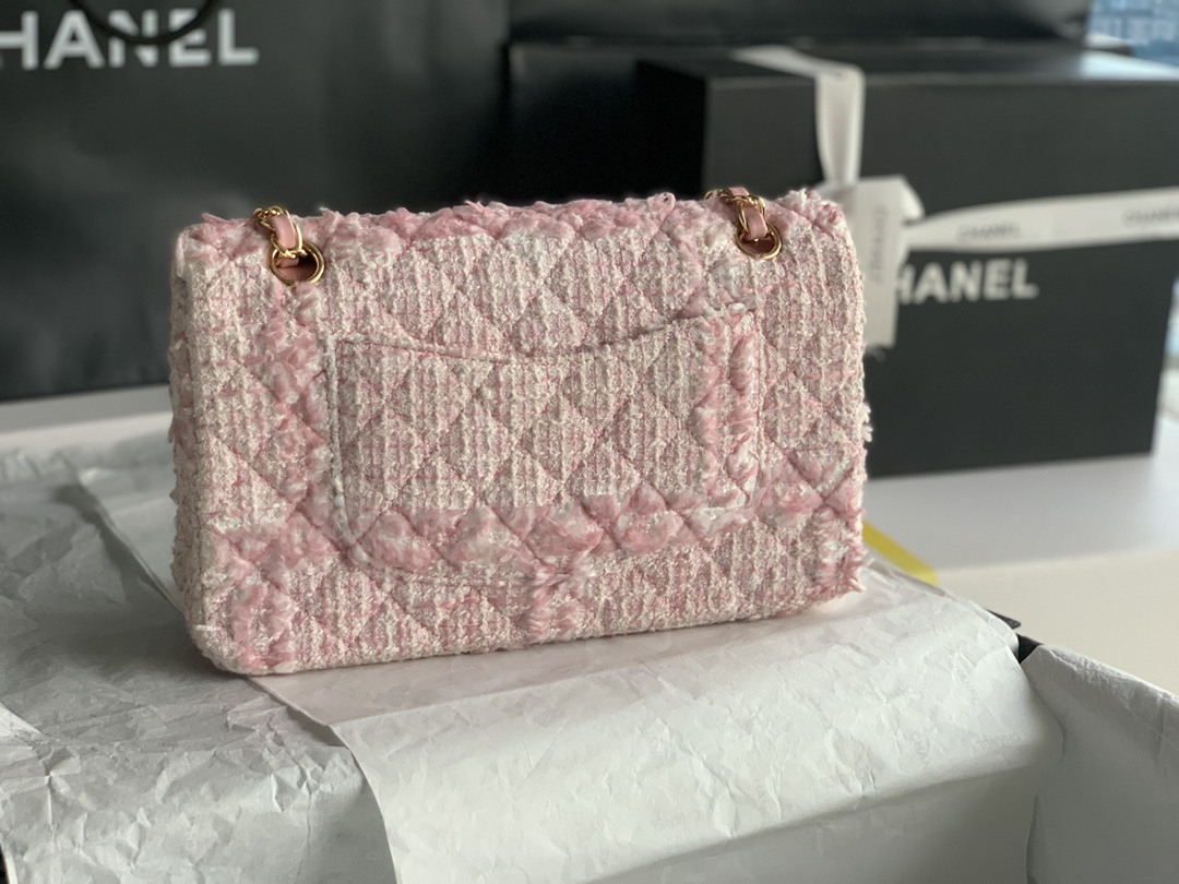 粉色軟呢毛尼大號