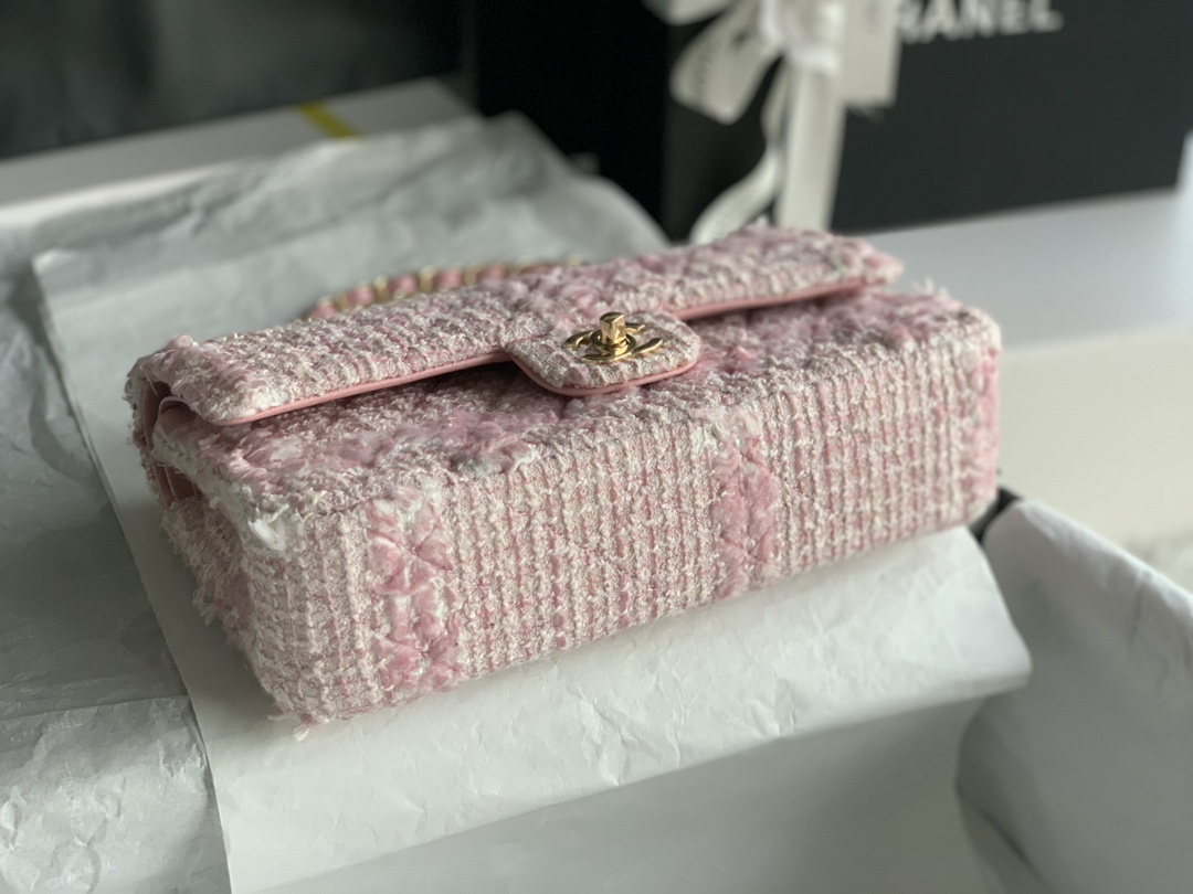 粉色軟呢毛尼大號