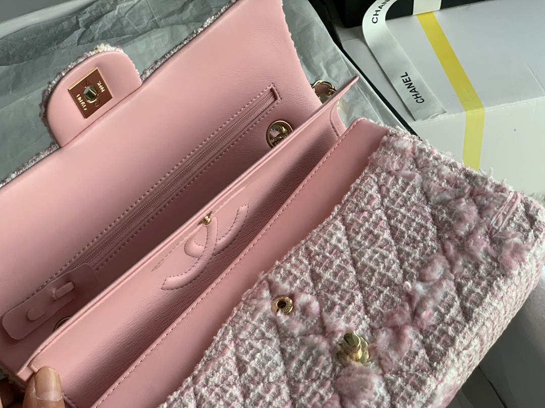 粉色軟呢毛尼大號