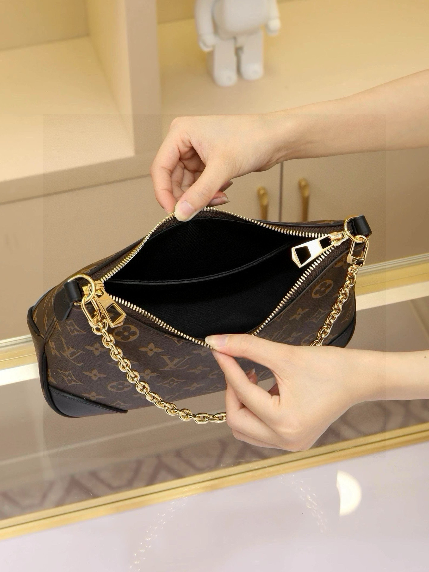 老花黑皮Odeon 手袋