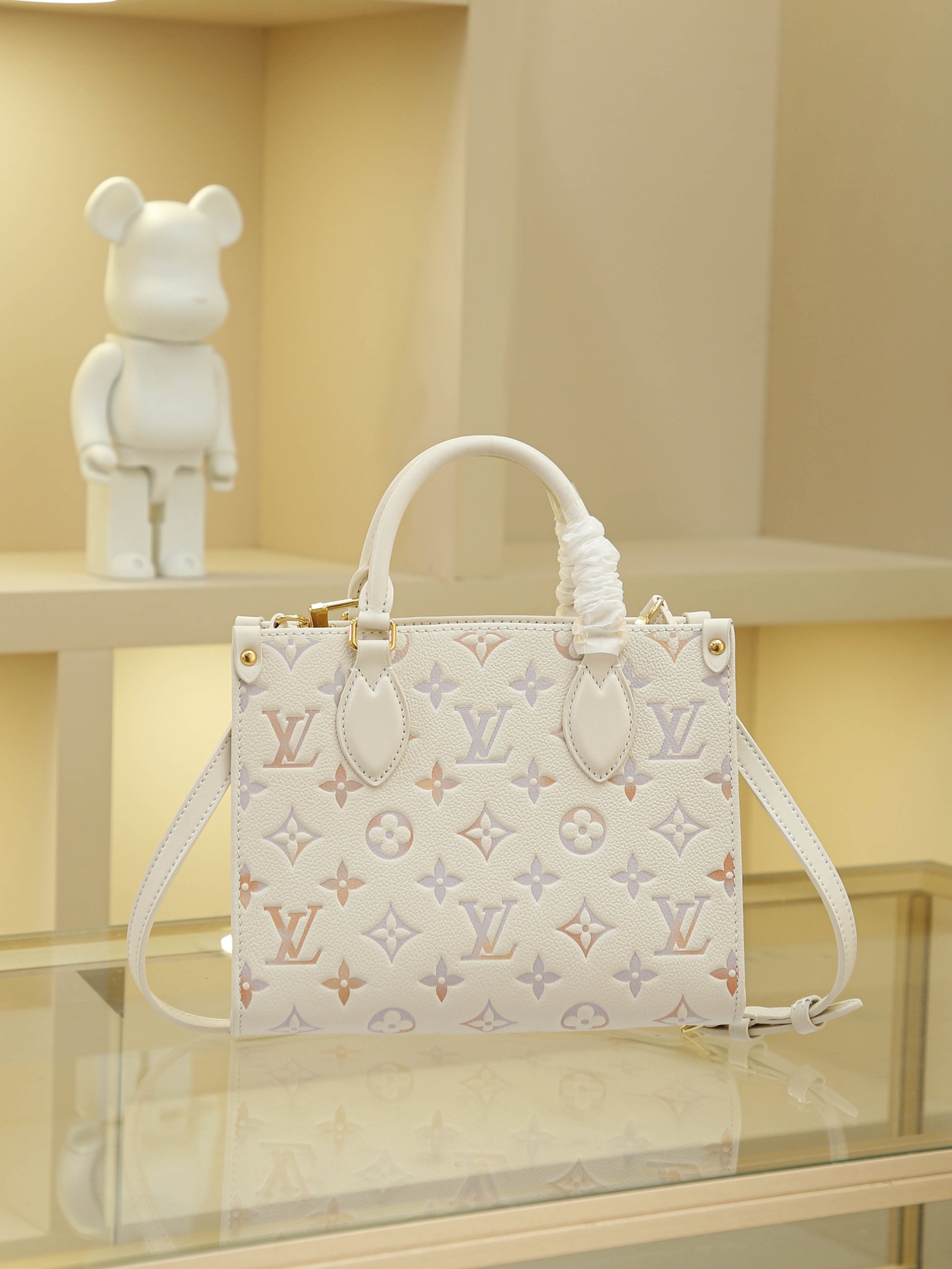 米白漸變四方包