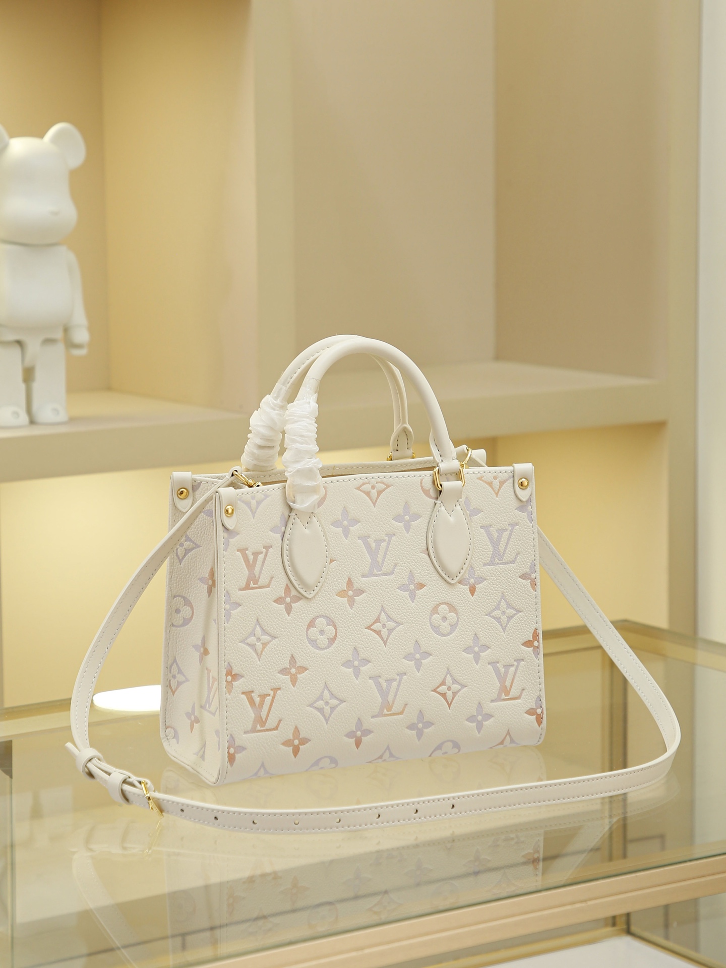 米白漸變四方包