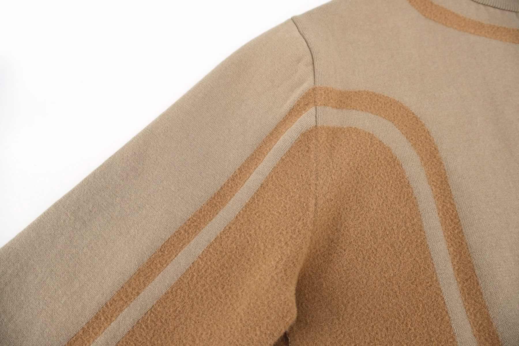 雙色嵌花針織拉鍊外套