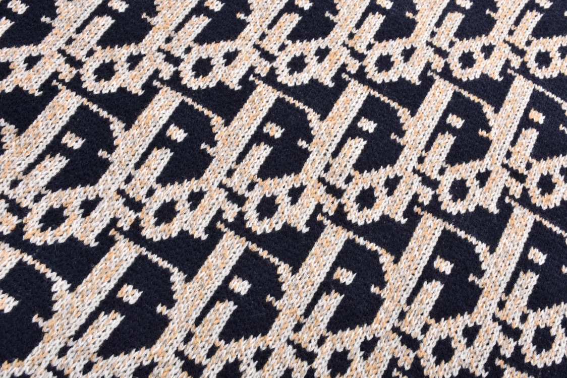 滿印提花圓領毛衣（海軍藍）