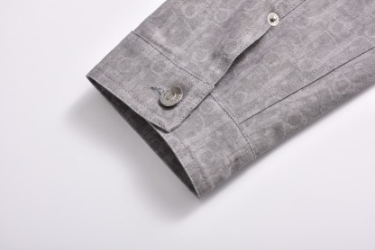 CD 25SS滿印提花牛仔襯衫（灰色）