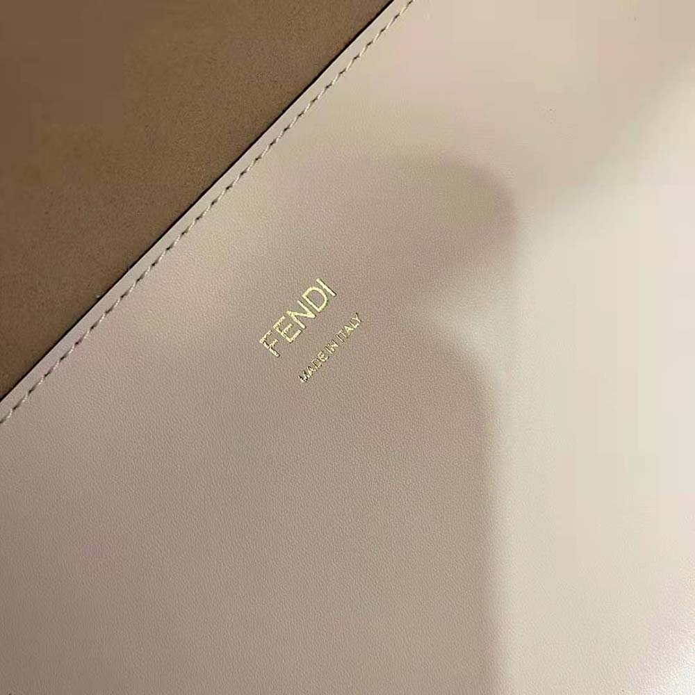 Fd Women Sunshine Medium Leather Shopper-White