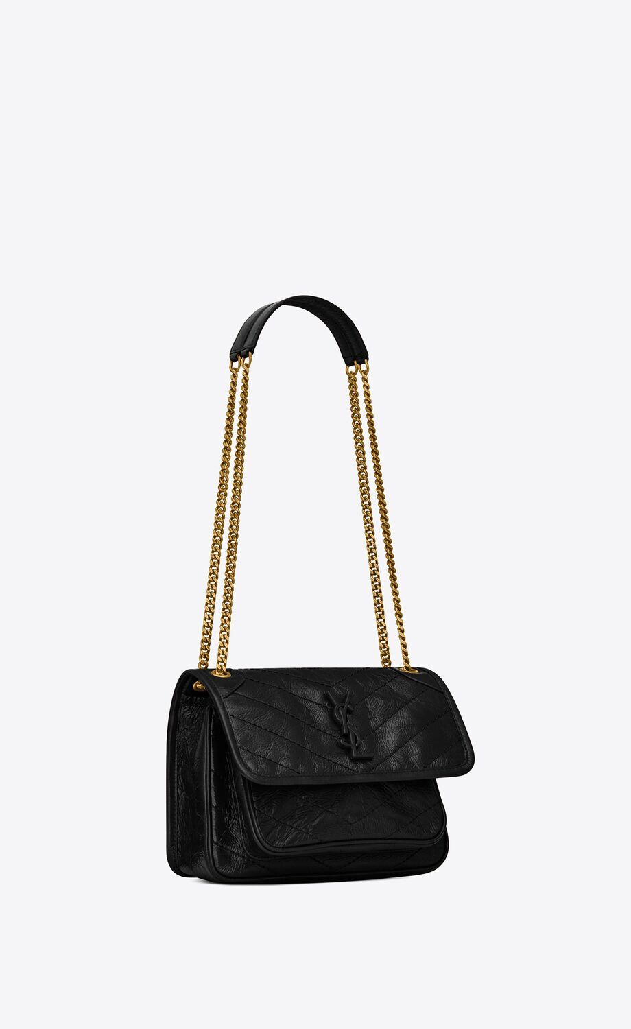 Y Niki Medium Chain Bag in Crinkled Vintage Leather