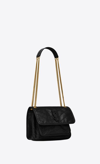 Y Niki Medium Chain Bag in Crinkled Vintage Leather