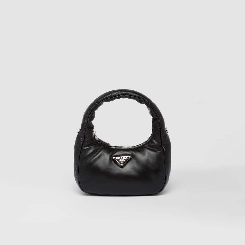 PP Soft padded nappa leather mini-bag - Black