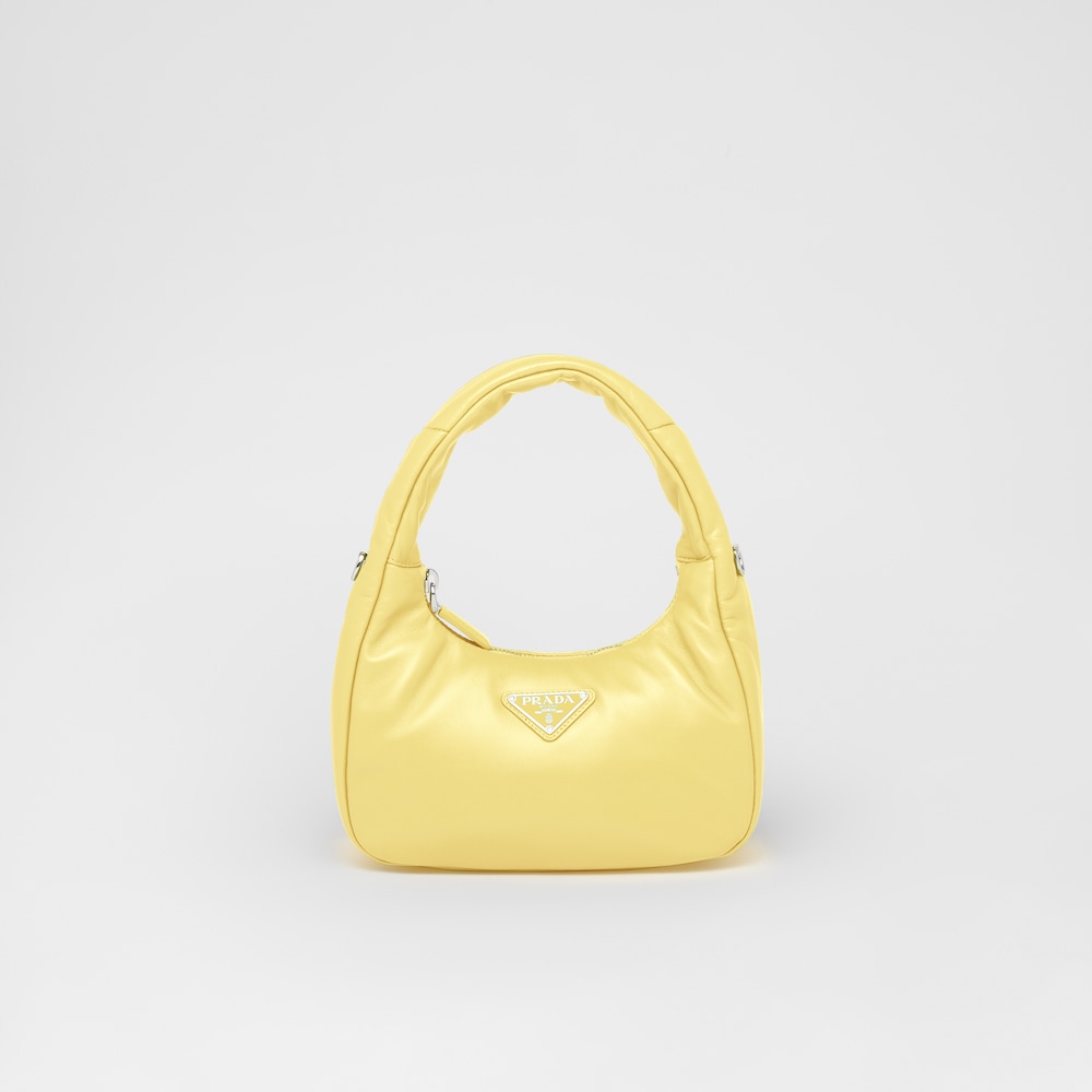 PP Soft padded nappa leather mini-bag - Citron Green