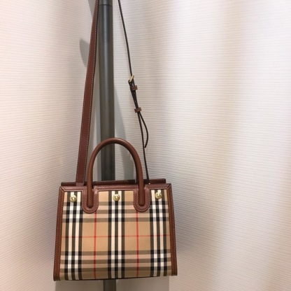 bb Mini Vintage Check Two-handle Title Bag Archive Beige 