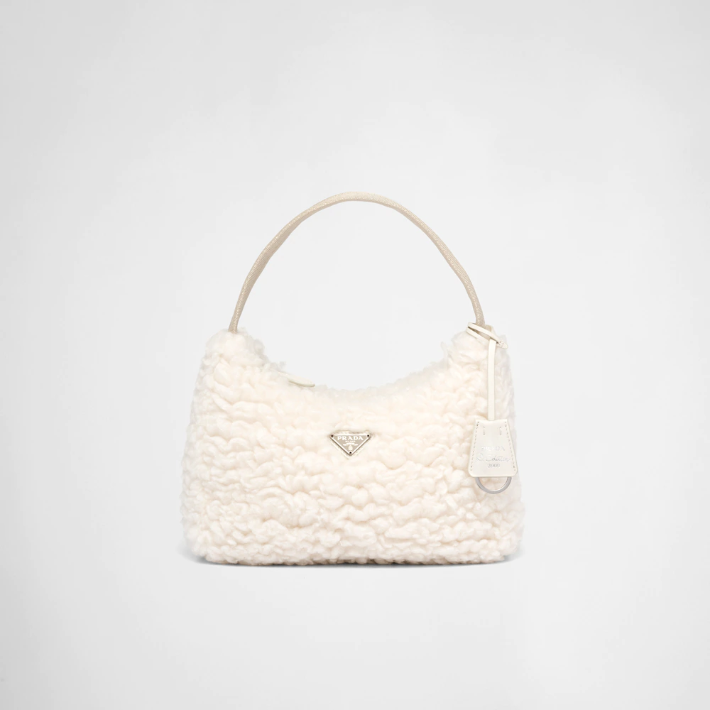 Re-Edition 2000 wool and cashmere mini-bag - Natural