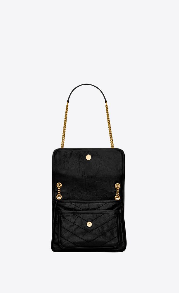 Y Niki Medium Chain Bag in Crinkled Vintage Leather