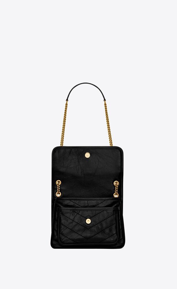 Y Niki Medium Chain Bag in Crinkled Vintage Leather