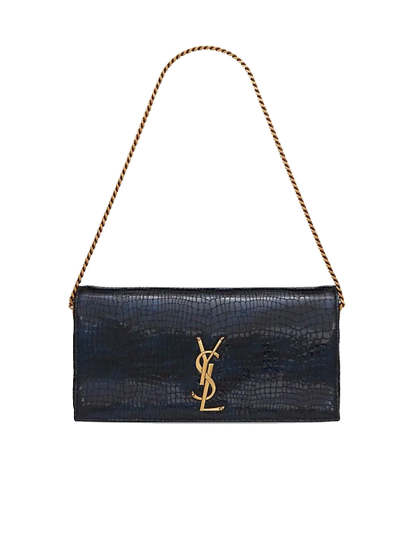 Y Kate Supple 99 Chain Bag in Crocodile-embossed Shiny Leather