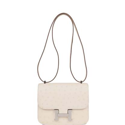 H Constance 18 Nata Ostrich Palladium Hardware