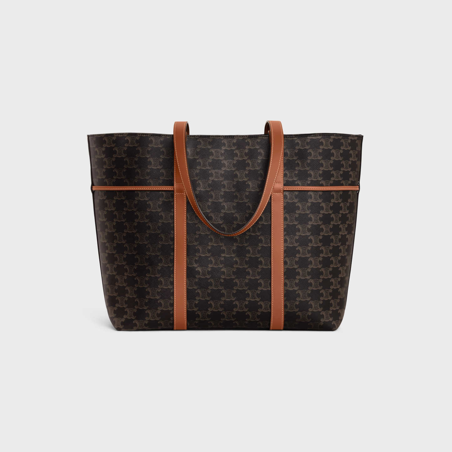 CABAS DRAWSTRING IN TRIOMPHE CANVAS AND CALFSKIN TAN