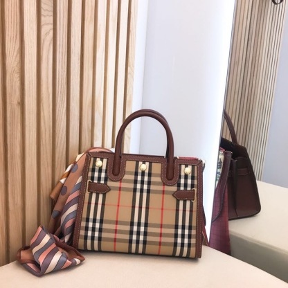bb Mini Vintage Check Two-handle Title Bag Archive Beige 