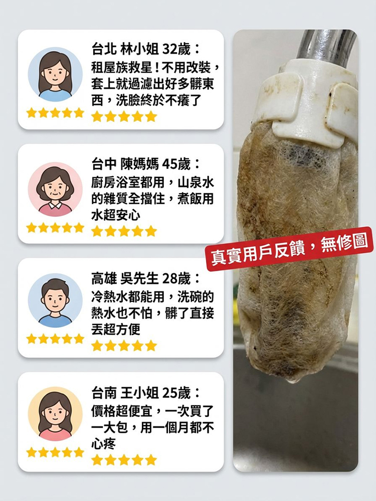 【洗滌水淨化】食品級高密水龍頭過濾棉