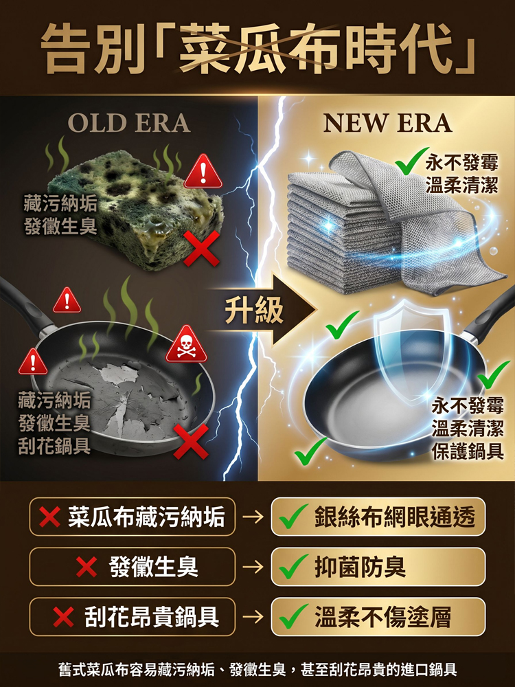 【主婦救星】不銹鋼雙面強力去油布