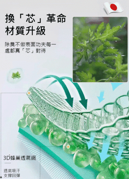【軟彈除臭】清涼透氣吸汗鞋墊