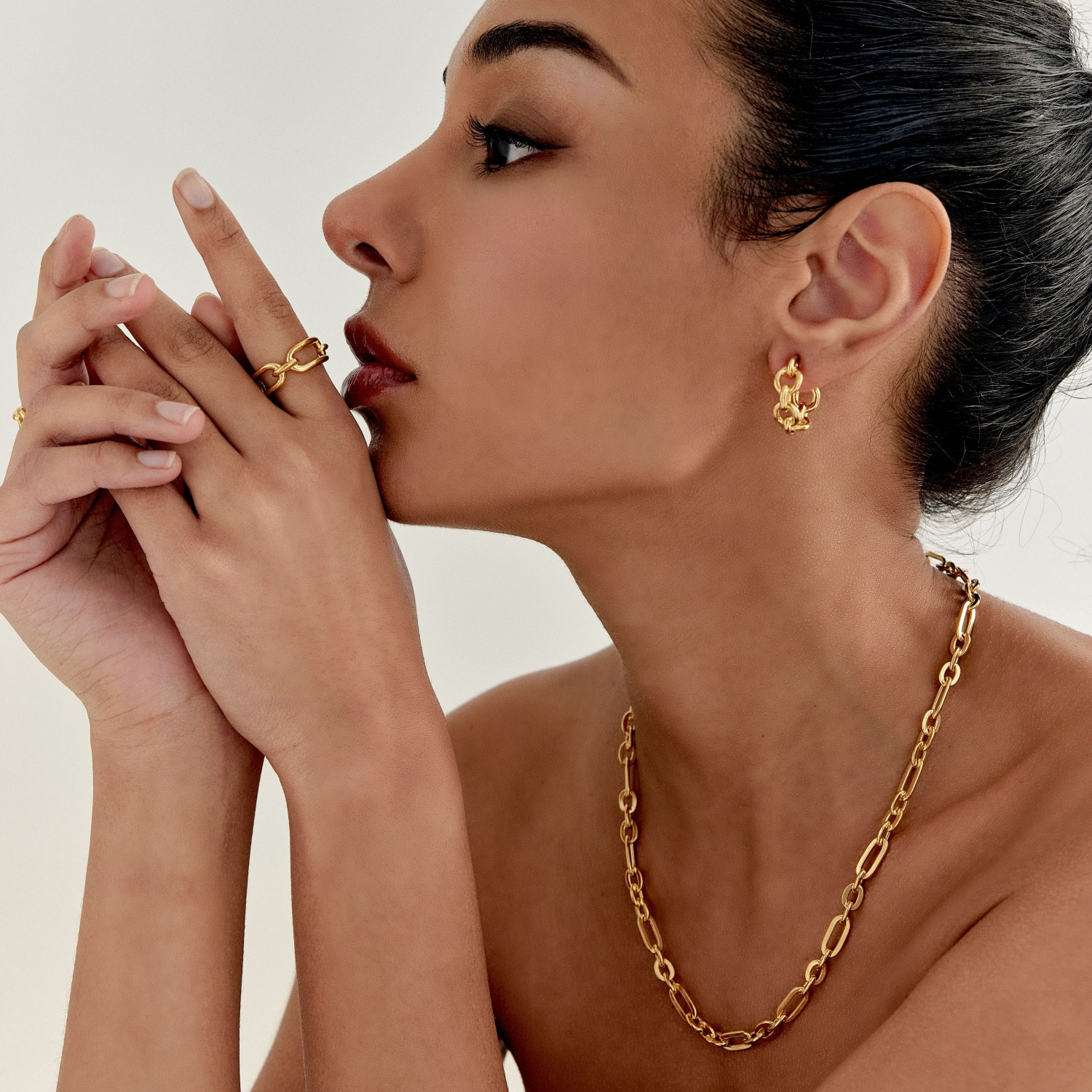 Bold Chain Tube Earrings (W/Y) 볼드 체인 튜브 귀걸이