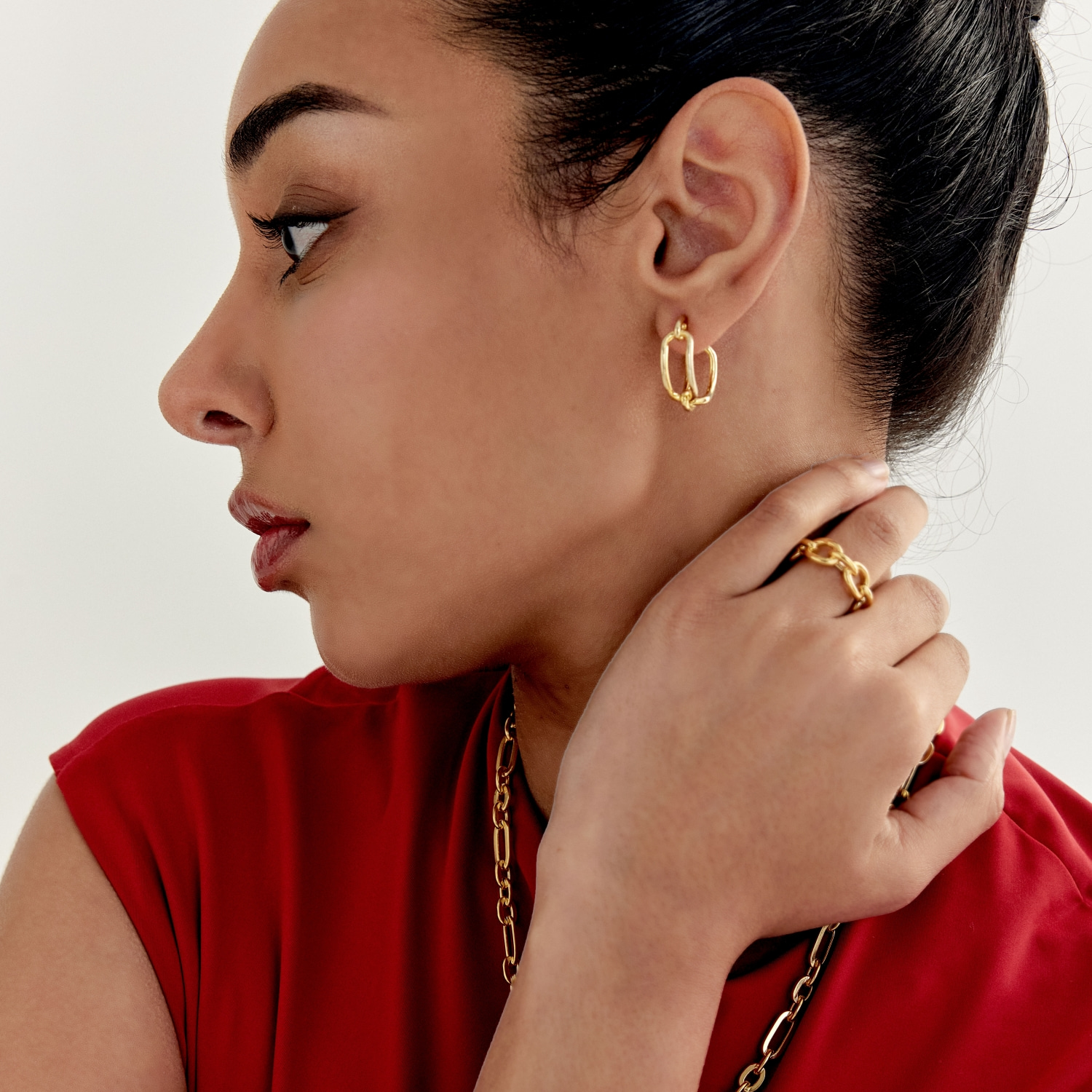 Bold Chain Tube Open Ring (W/Y) 볼드 체인 튜브 오픈 반지