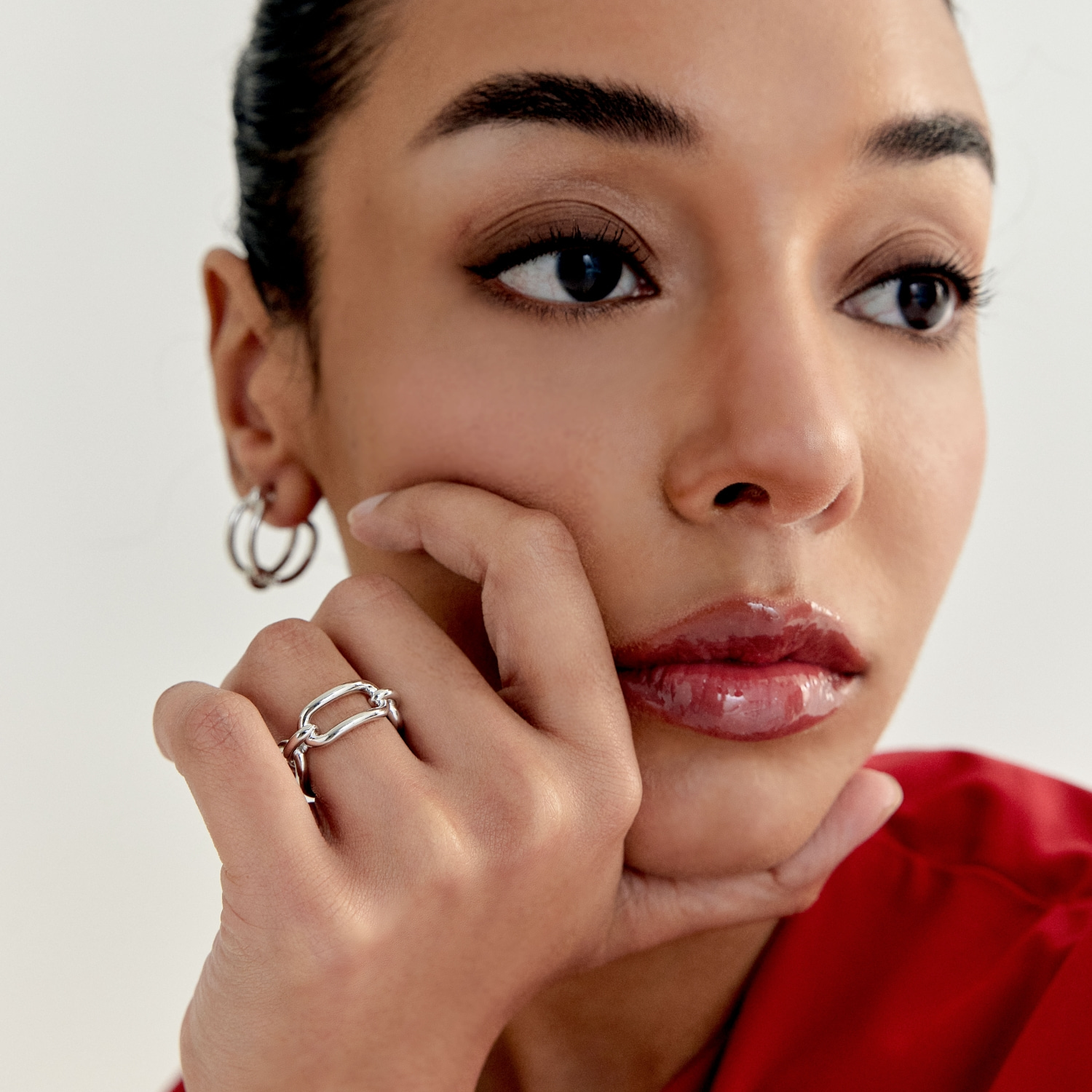 Bold Chain Tube Open Ring (W/Y) 볼드 체인 튜브 오픈 반지