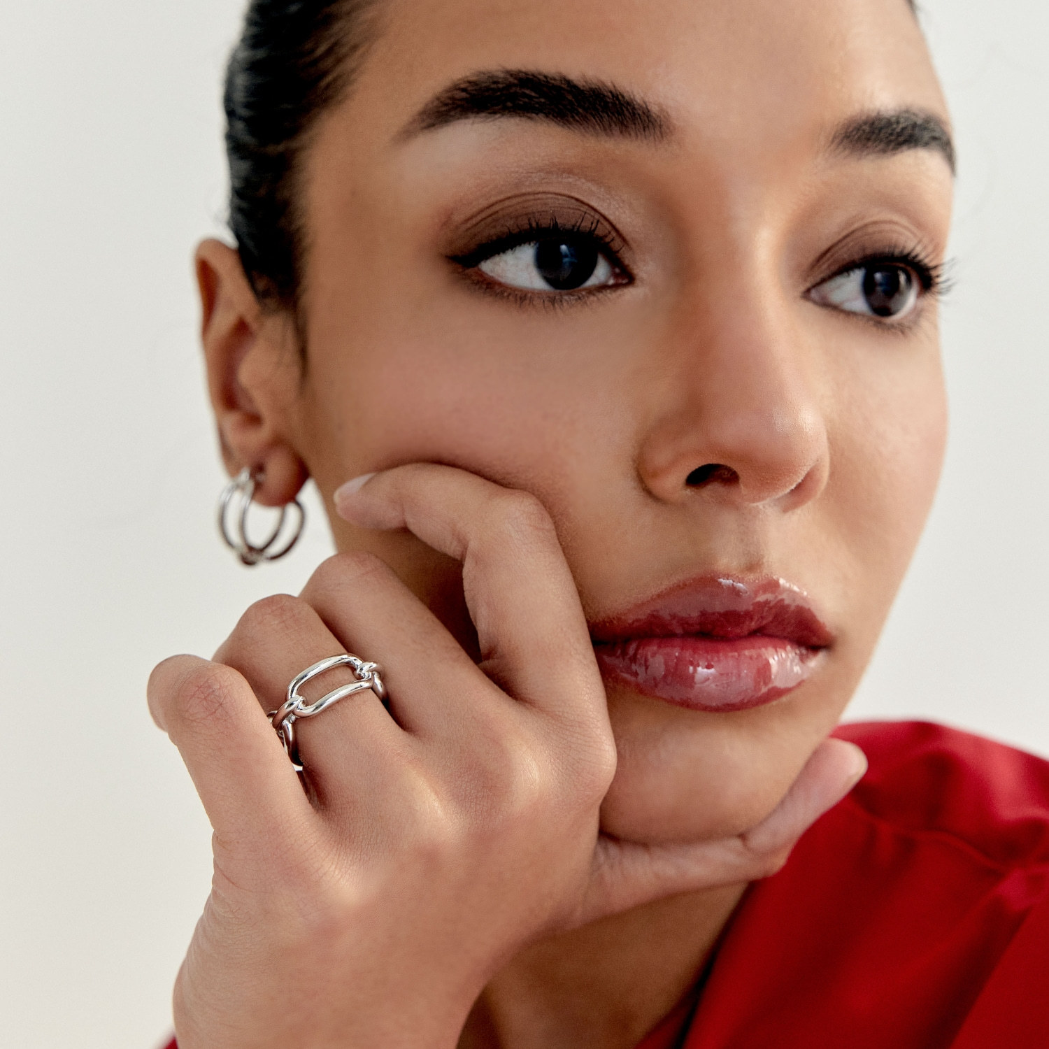 Bold Chain Tube Open Ring (W/Y) 볼드 체인 튜브 오픈 반지