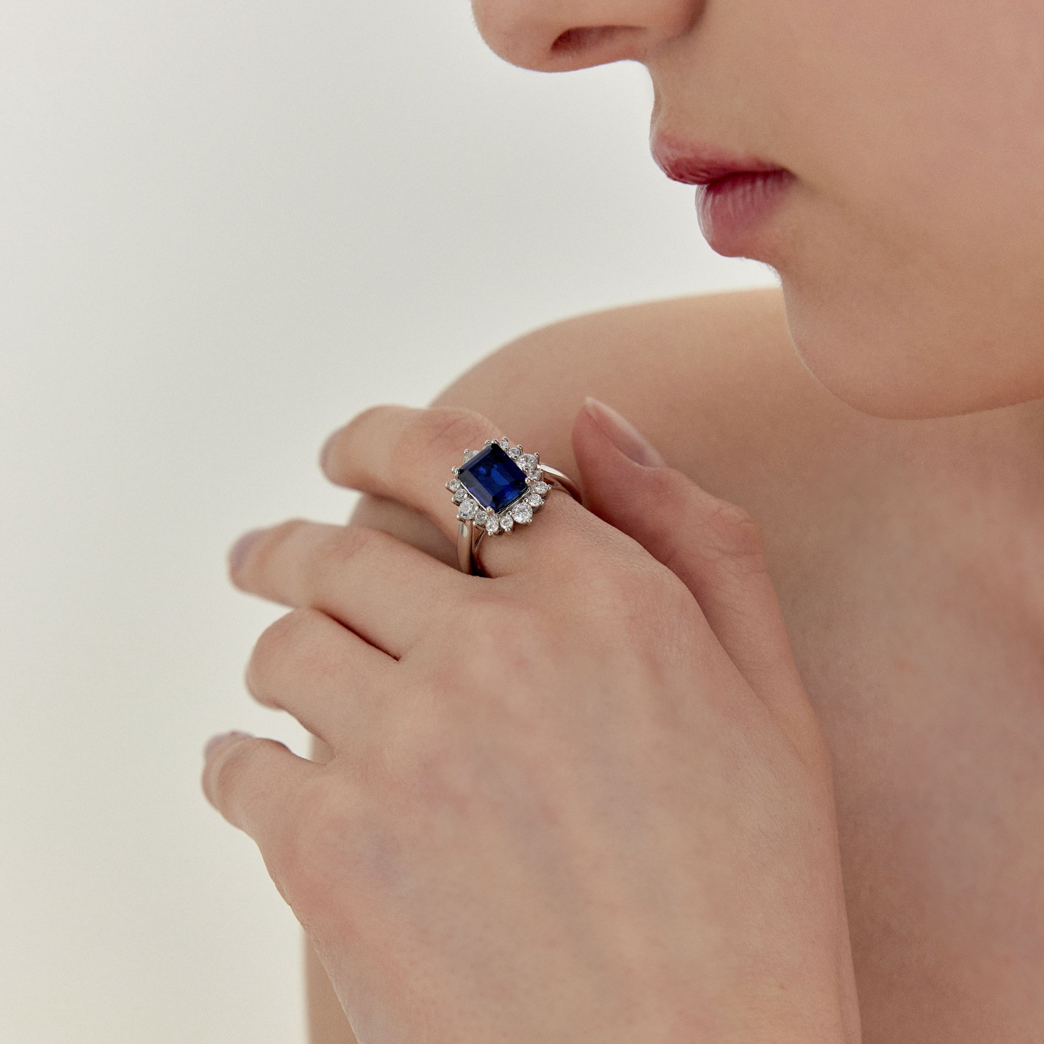 Blue Cluster Ring (W) 블루 클러스터 반지