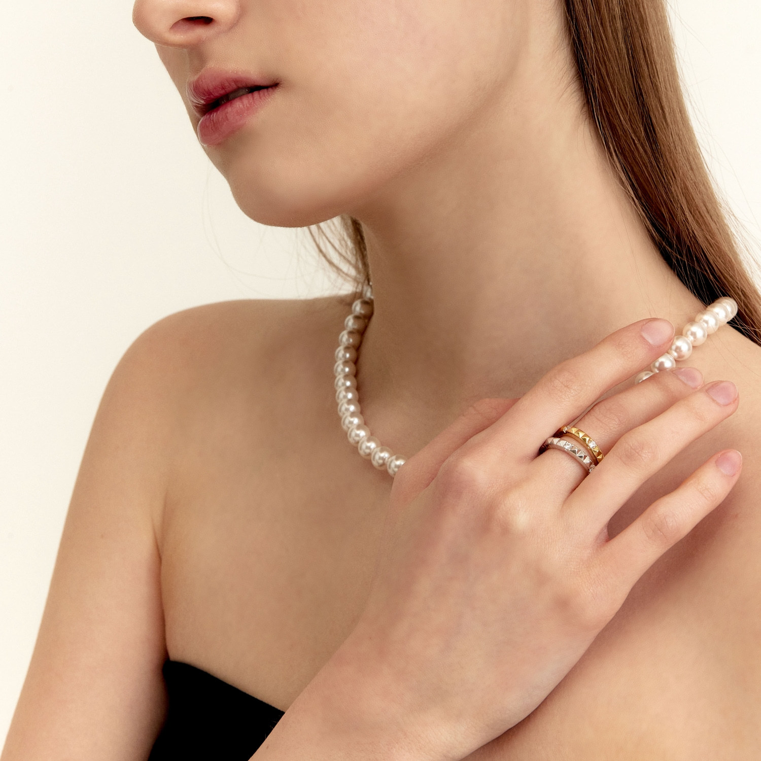 Ambition Ring (with stone) (W/Y) 앰비션 스톤 반지