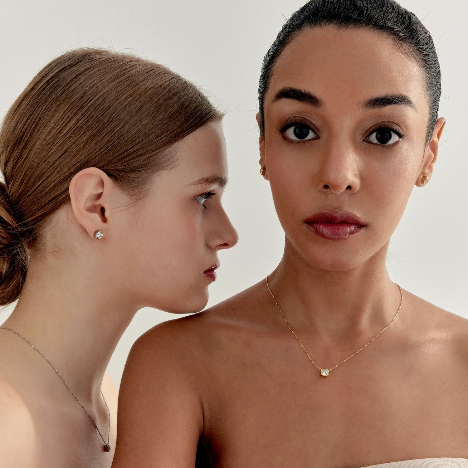 Octagon  Stud Necklace (W/Y) 옥타곤 스터드 목걸이