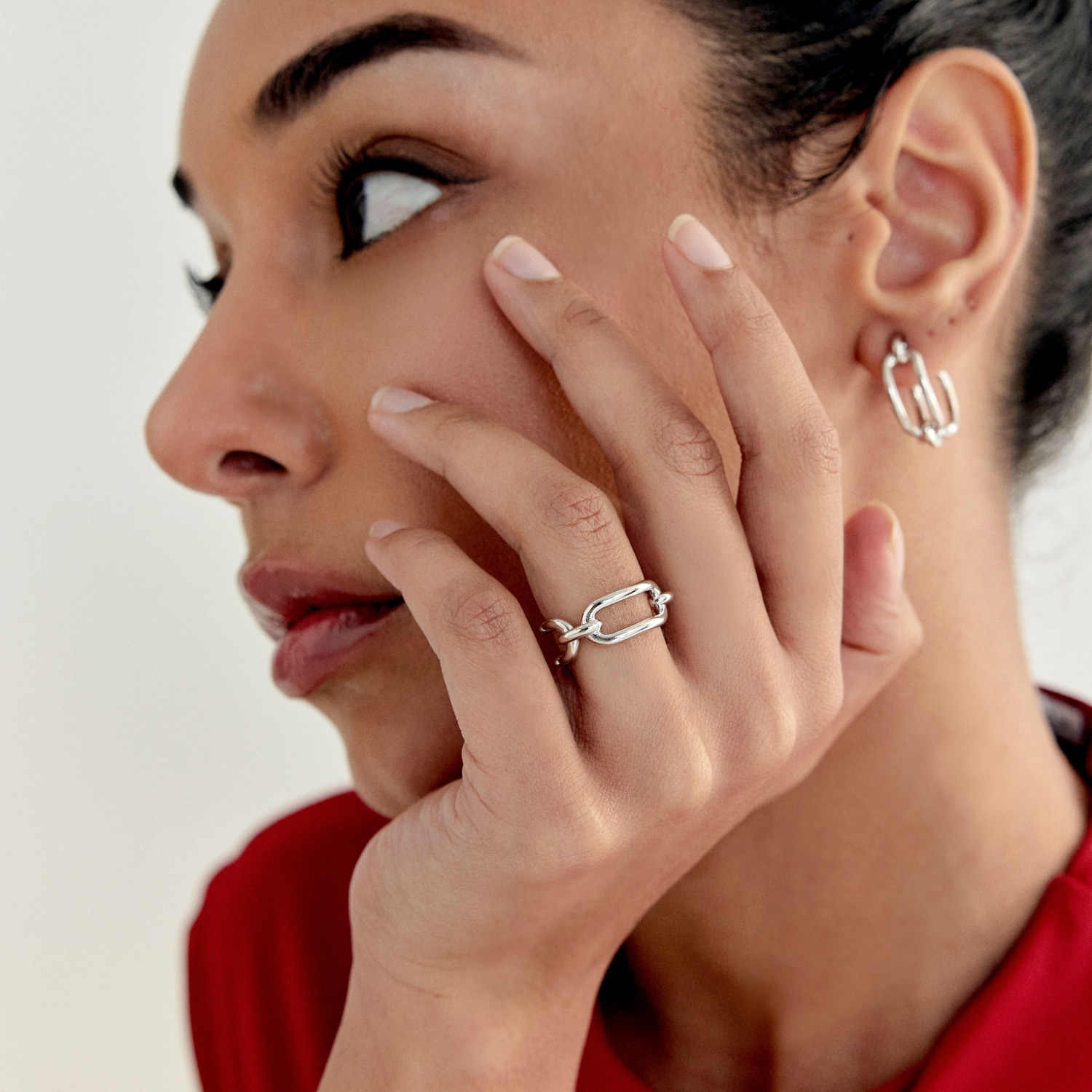 Bold Chain Tube Open Ring (W/Y) 볼드 체인 튜브 오픈 반지