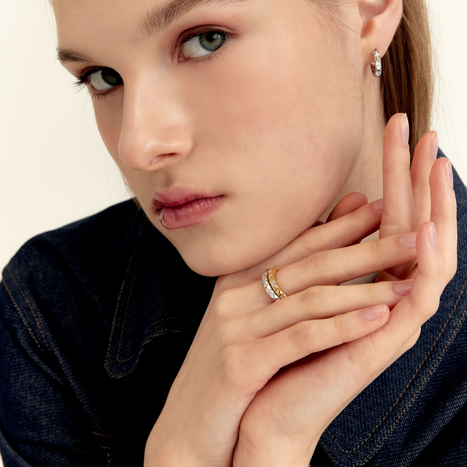 Ambition Ring (with stone) (W/Y) 앰비션 스톤 반지