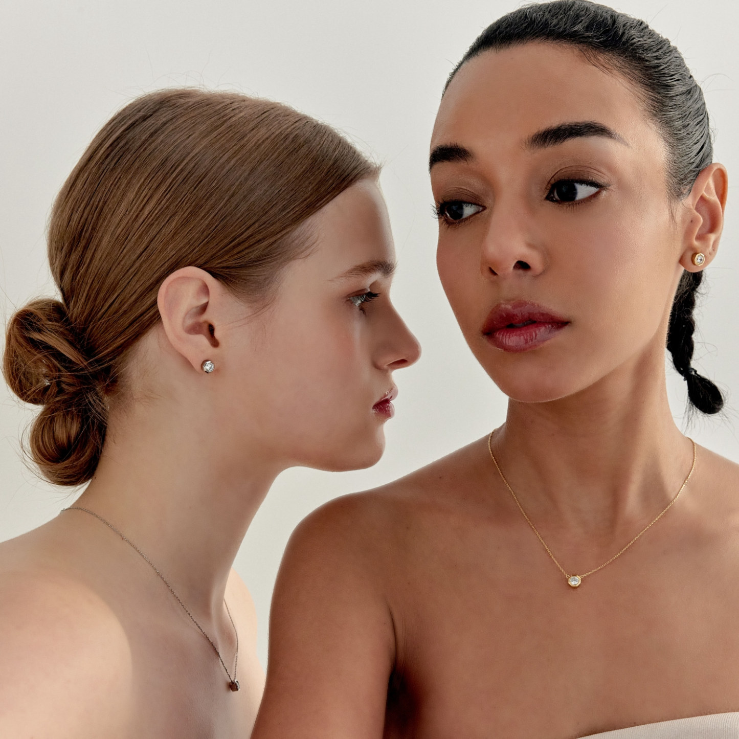 Octagon  Stud Necklace (W/Y) 옥타곤 스터드 목걸이