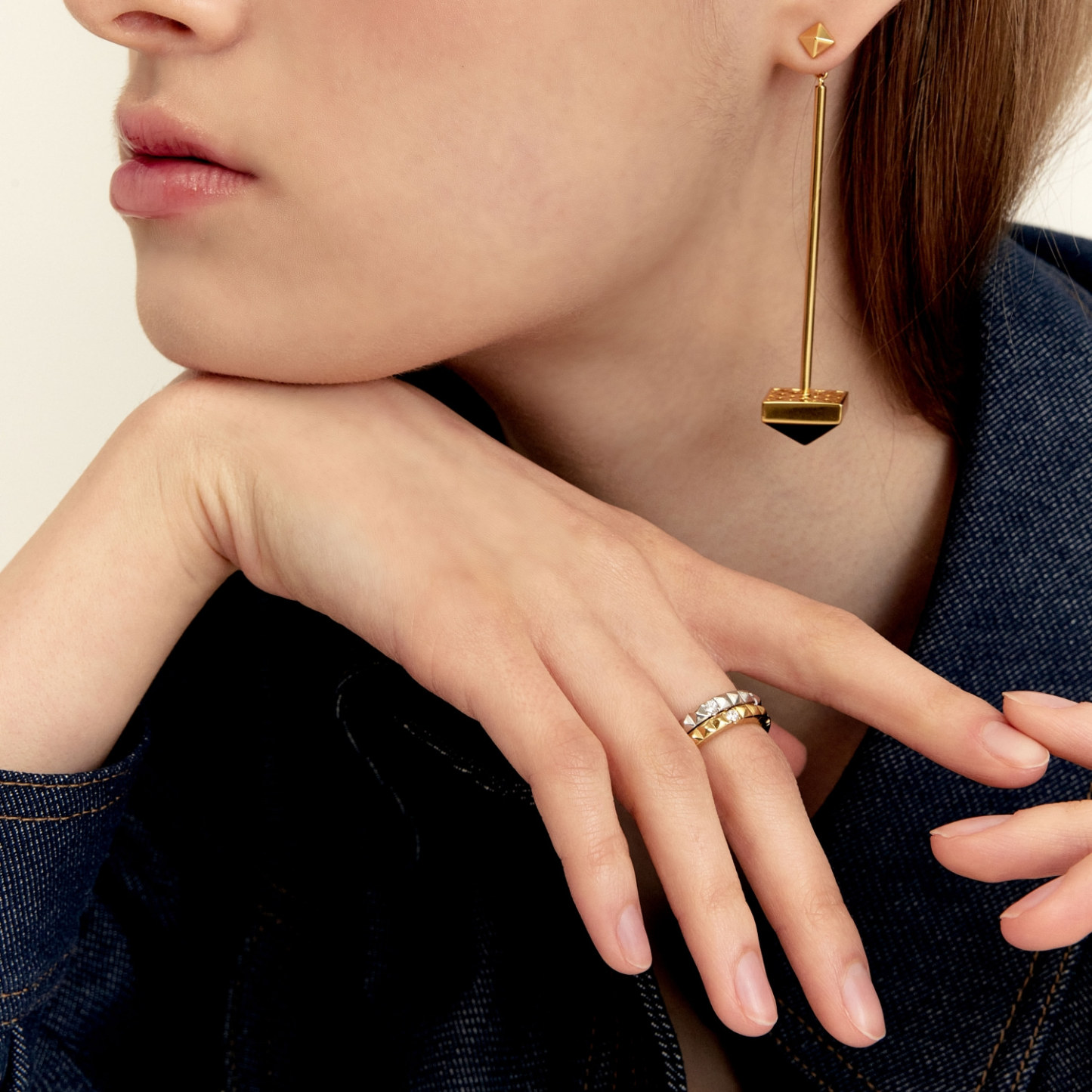 Ambition Ring (with stone) (W/Y) 앰비션 스톤 반지