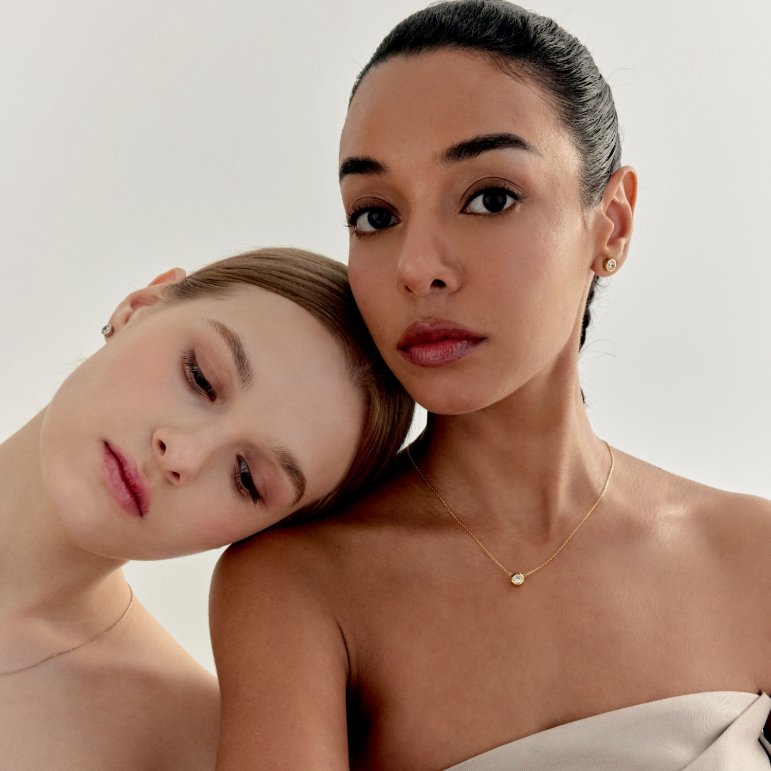 Octagon  Stud Necklace (W/Y) 옥타곤 스터드 목걸이