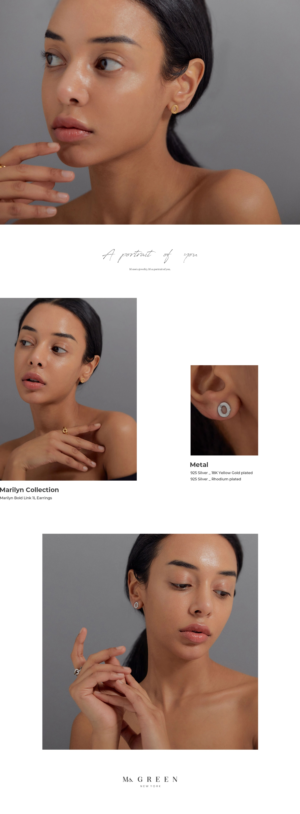 Marilyn Bold 1Link Earrings (W/Y) 마릴린 볼드 귀걸이