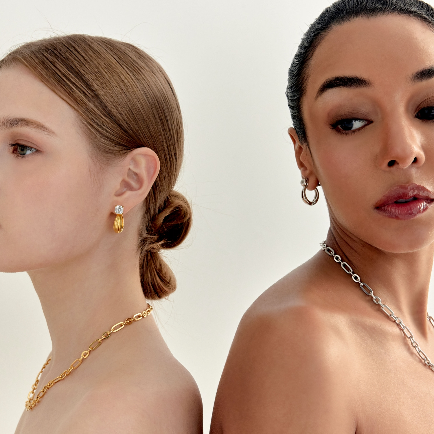 Bold Chain layered Necklace (W/Y) 볼드 체인 레이어드 목걸이