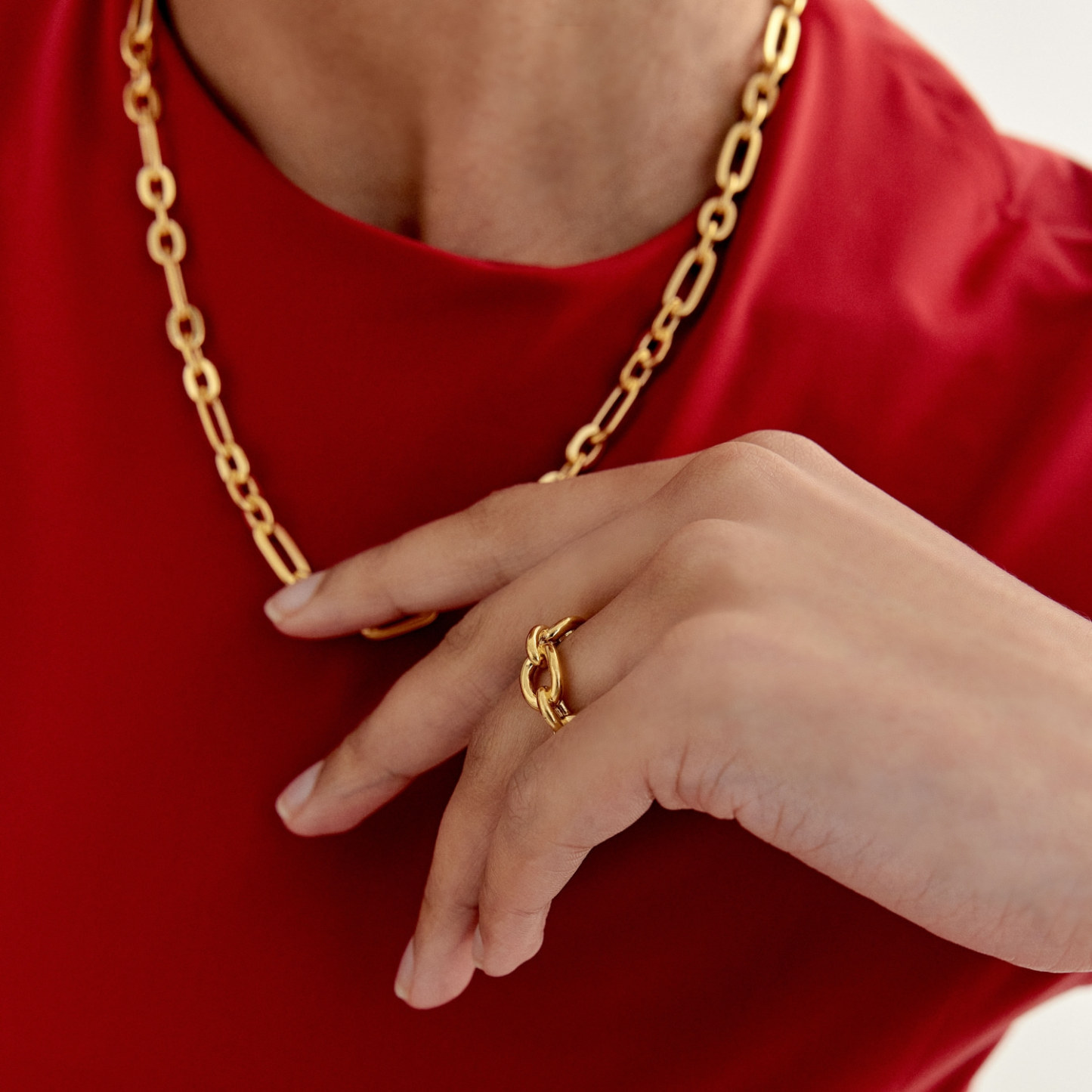 Bold Chain Open Ring (W/Y) 볼드 체인 오픈 반지