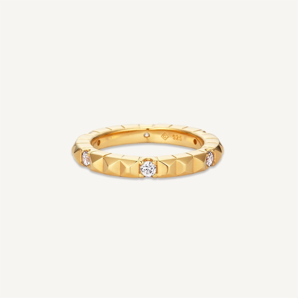 Ambition Ring (with stone) (W/Y) 앰비션 스톤 반지