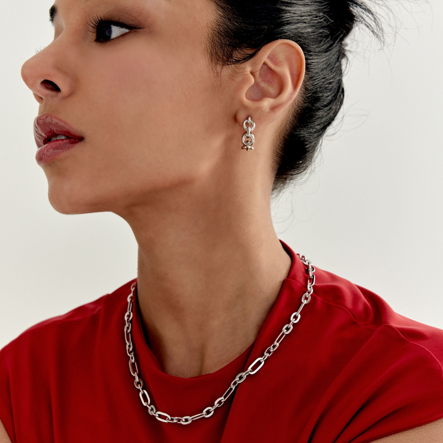 Bold Chain Tube Earrings (W/Y) 볼드 체인 튜브 귀걸이