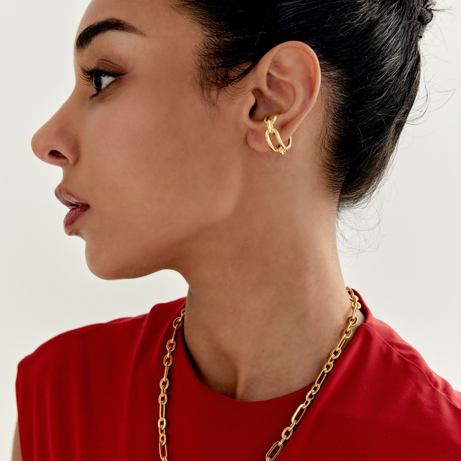 Bold Chain Tube Open Ring (W/Y) 볼드 체인 튜브 오픈 반지