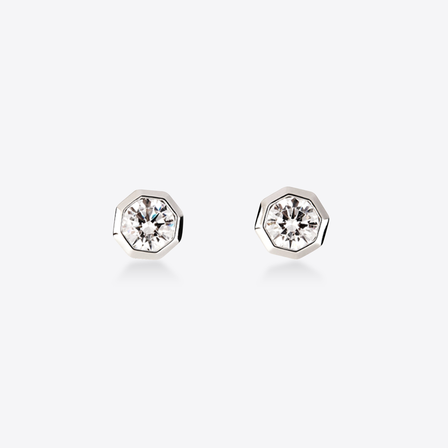 Octagon Stud Earrings (W/Y) 옥타곤 스터드 귀걸이