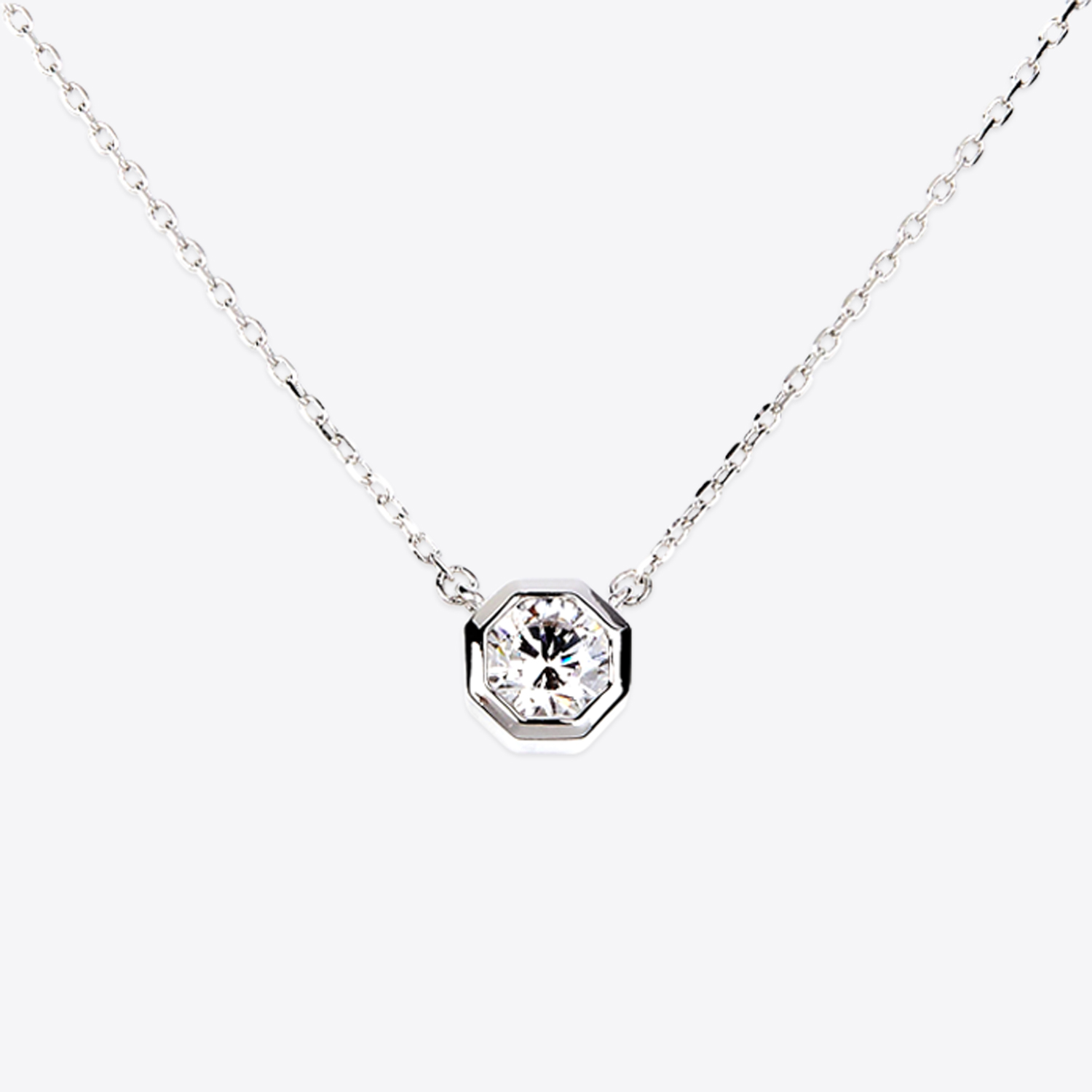 Octagon  Stud Necklace (W/Y) 옥타곤 스터드 목걸이