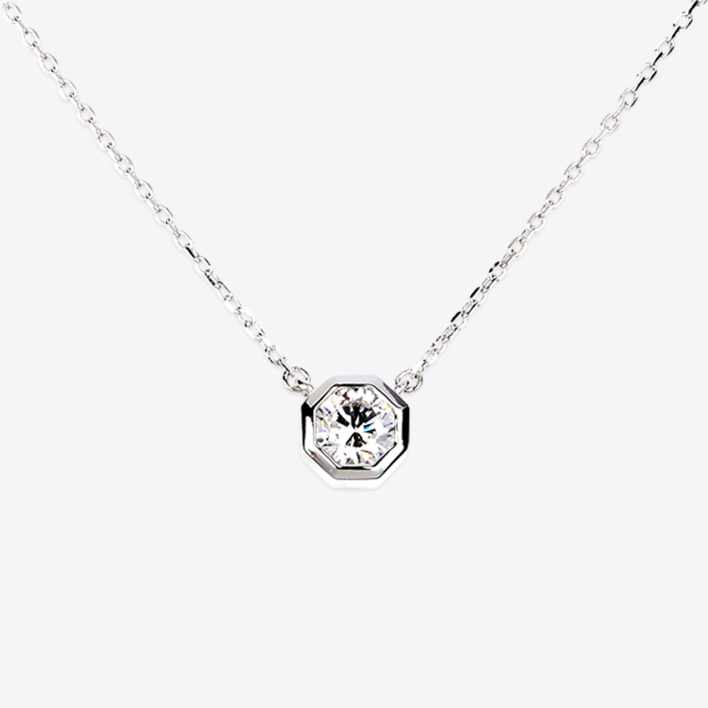 Octagon  Stud Necklace (W/Y) 옥타곤 스터드 목걸이