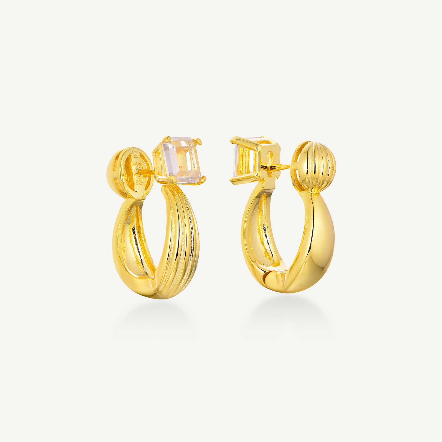 Shell & Asscher Earrings (W/Y) 쉘 앤 애셔 귀걸이